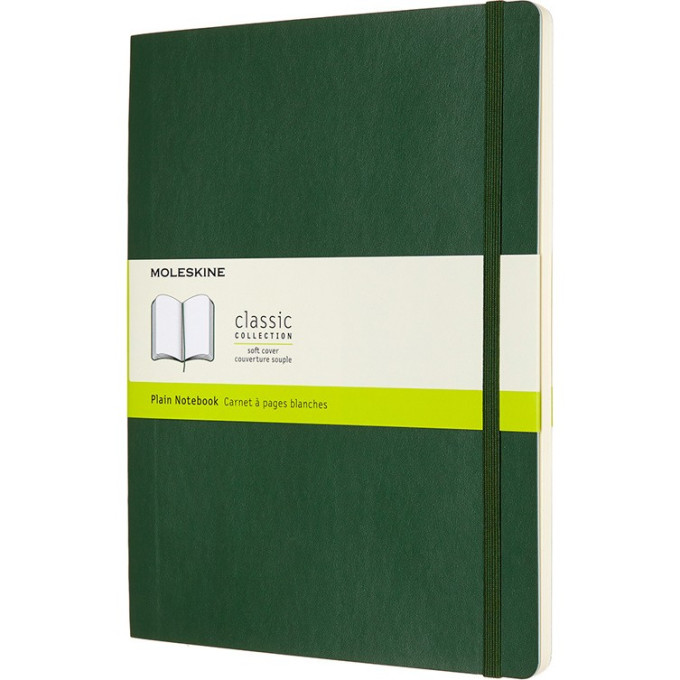 Блокнот MOLESKINE Classic Soft XLarge, нелинованный, зелёный QP623K15